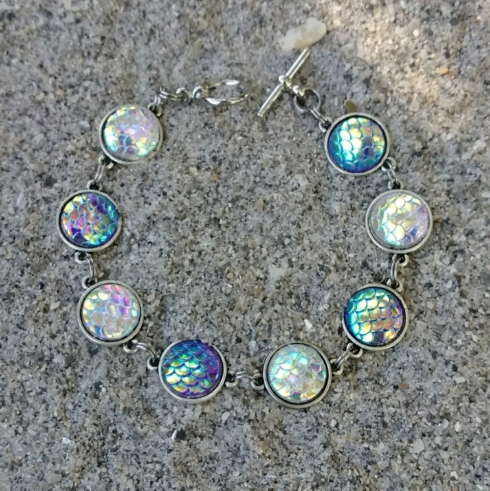 Mermaid Scale Toggle Bracelet or Anklet